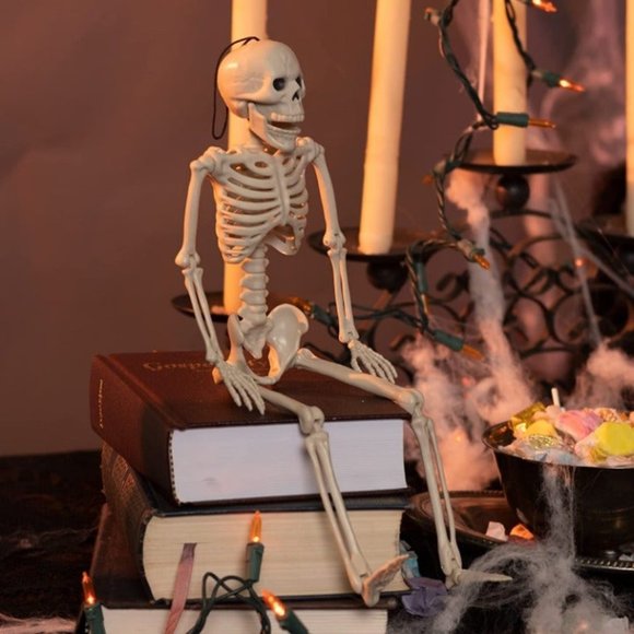 2 Packs 16" Posable Halloween Skeletons, Full Body Posable Joints Skeletons - Picture 8 of 8